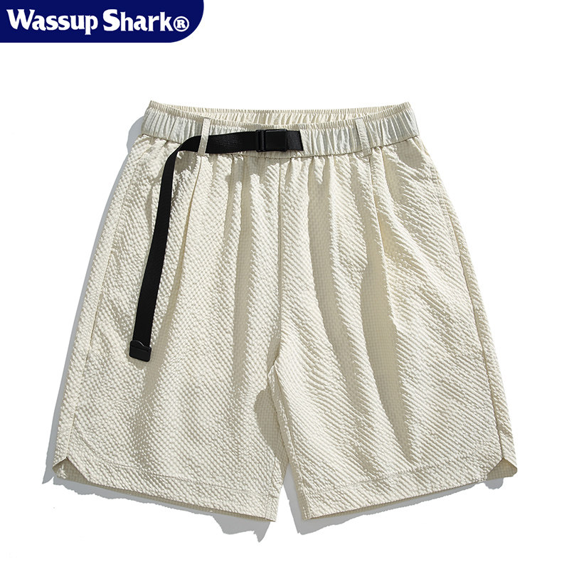 Wassup Shark日系冰丝速干休闲工装短裤男夏季宽松纯色速干五分裤,男装,短裤,淘宝优惠券,粉丝福利购,淘宝优惠卷