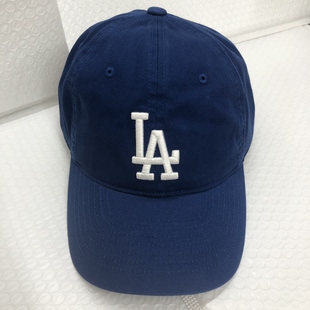 韩国正品 韩版MLB棒球帽子女夏季防晒帽情侣LA字母遮阳帽CP66蓝色