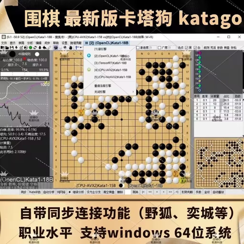 【2024最新版】围棋katagoAI复盘人机对弈电脑版卡塔狗同步棋局-封面