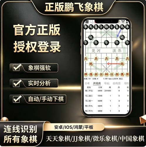 鹏飞象棋辅助软件手机电脑版天天JJ象棋支持安卓自动下棋苹果手动