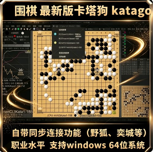 围棋卡塔狗AI同步棋局分析复盘