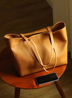 peshawar | 头层牛皮大容量托特包女高级感通勤大包真皮单肩包