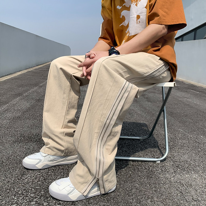 2024春夏潮流高街时尚拉链设计宽松休闲裤男1003K89P65,男装休闲裤,星座1003
