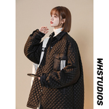 2024冬装三条杠设计加厚潮流菱格保暖棉服1003W606P105，男装棉衣，星座1003