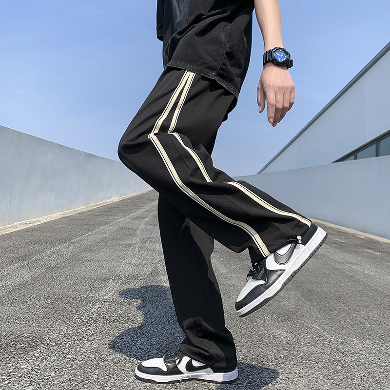 2024春夏新款薄款织带设计宽松休闲裤1003K72P55，男装休闲裤，星座1003