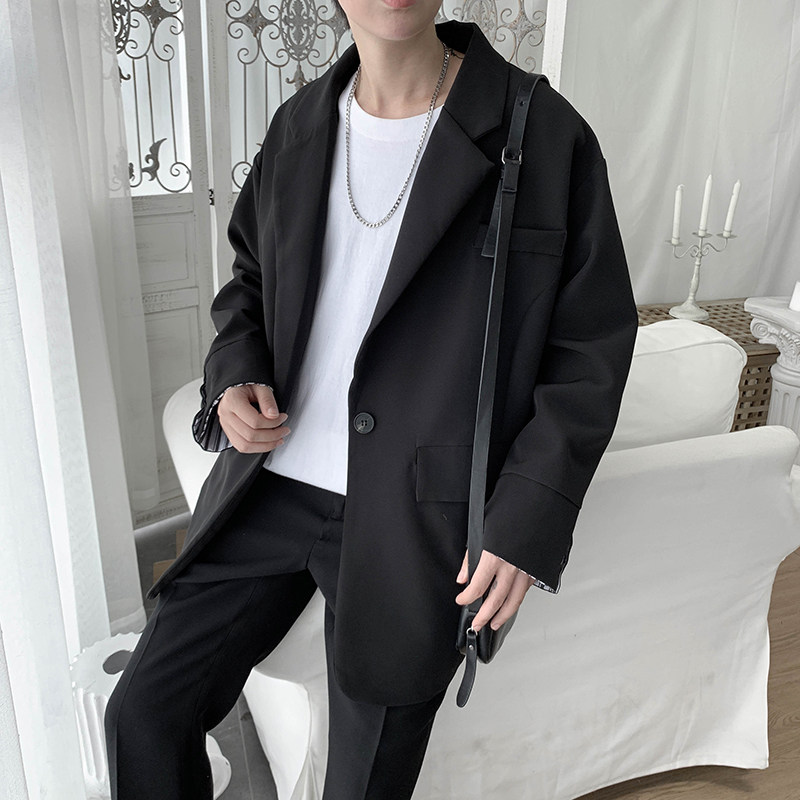 秋装潮流袖口翻边百搭休闲宽松西服外套1003W1910P80,男装西服,星座1003