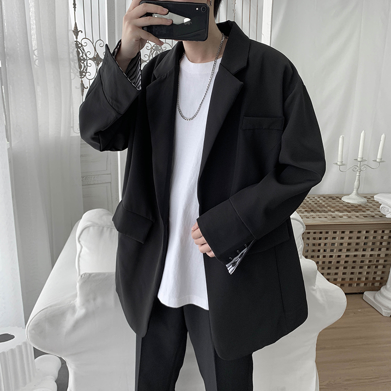 秋装潮流袖口翻边百搭休闲宽松西服外套1003W1910P80，男装西服，星座1003