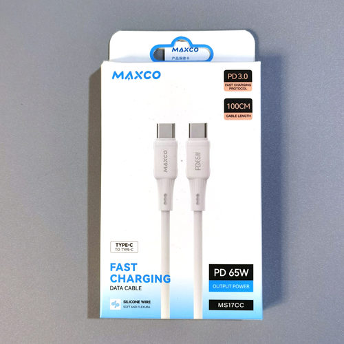 MAXCO美能格适用苹果8-17软线快充数据线充电线双C口/PD口平板 1米