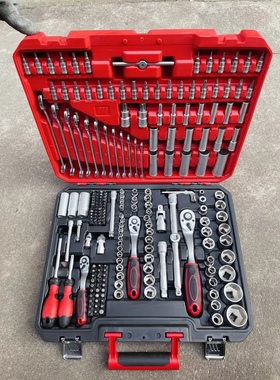 德国PARKSIDE 216件套装家用汽修72齿快速棘轮扳手大中小飞套筒批