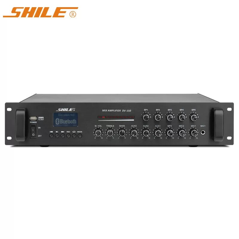 狮乐 DV-150定压定阻功放机 五分区公共广播蓝牙功率放大器150W