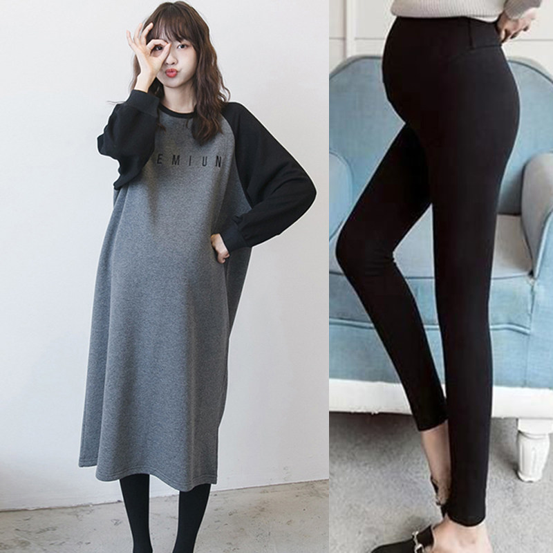 출산 겨울 드레스 정장 느슨한 가을 겨울 최고 유행 벨벳 두꺼운 스웨터 재킷 롱 스커트
