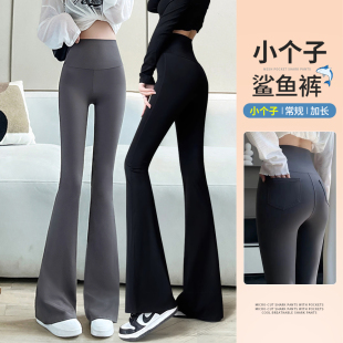 女加长款 超长微喇叭鲨鱼裤 2025年夏季 收腹沙鱼裤 子 新款 微喇瑜伽裤