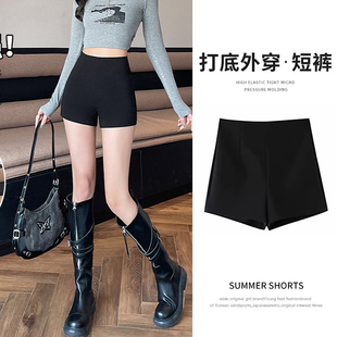 女休闲运动短裤 热裤 夏季 显瘦防走光百搭款 外穿辣妹款 黑色高腰短裤