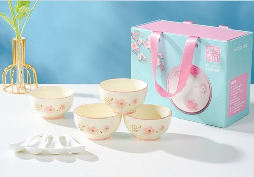 小厨仕樱为有你套碗盘勺礼品套碗