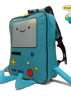 正版bmo哔莫游戏机探险活宝时光双肩背包立体防水卡通书包牛津绿