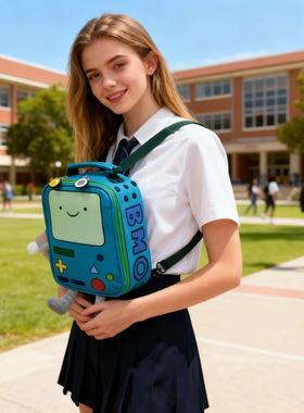 正版BMO哔莫游戏机探险活宝时光迷你背包立体PU防水卡通相机包