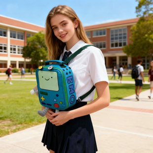 正版BMO哔莫游戏机探险活宝时光迷你背包立体PU防水卡通相机包