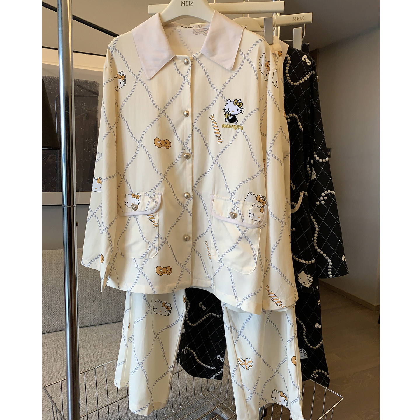 棉+莱赛尔春夏季女士卡通印花睡衣套装长袖家居服分体式两件套装
