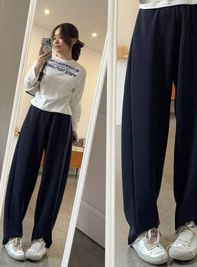 2025秋季新品 廓形弯刀休闲裤女线条棉质运动裤女