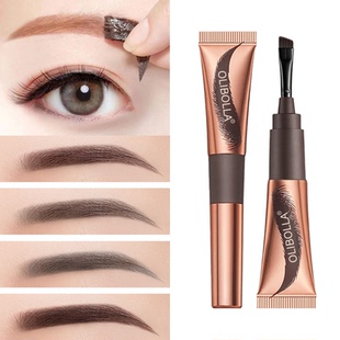 撕拉染眉膏半永久不易掉色浅色棕色女染眉笔液黑色自然灰色洗不掉
