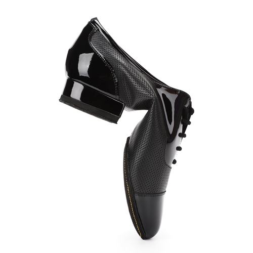 拼接款软牛皮拼漆皮专业艺考舞鞋