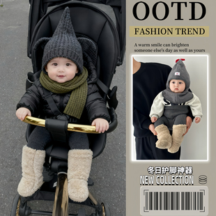 ins韩国婴幼儿毛绒袜套男女宝宝冬季保暖珊瑚绒袜子鞋防滑地板袜