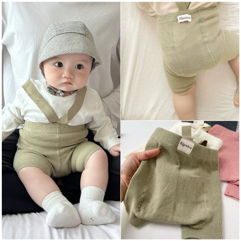 韩版婴儿裤子夏款2025年新生儿拍照服宝宝举重裤夏款男女童背带裤图片
