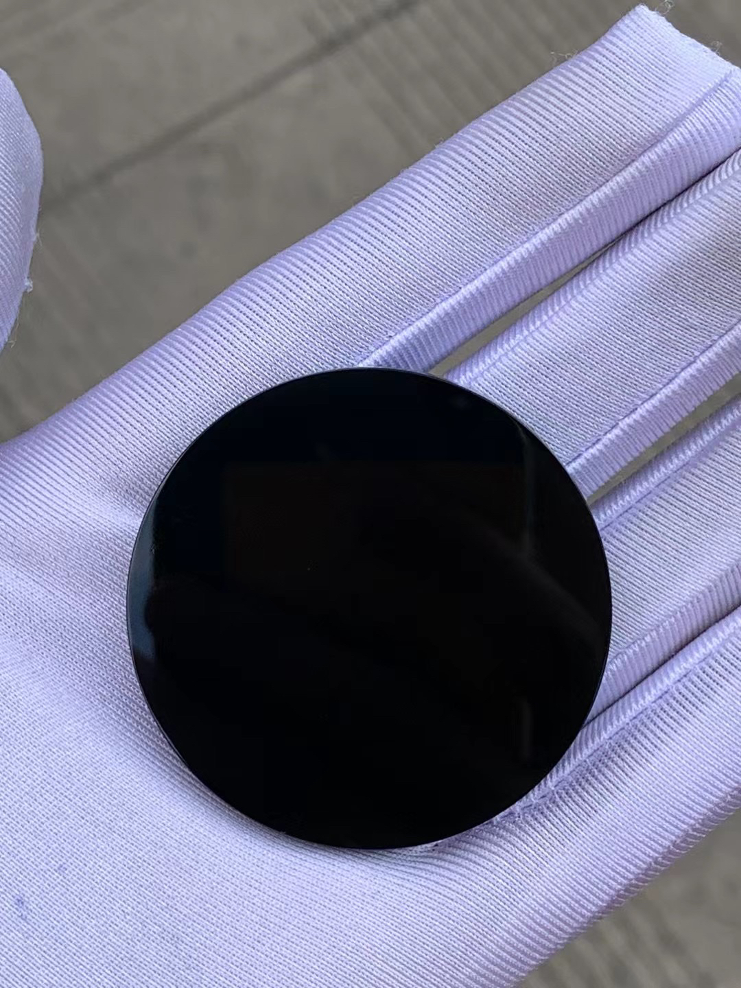 凝墨家天然缅甸翡翠冰种墨翠大圆牌裸石可代镶嵌设计47.2/5mm