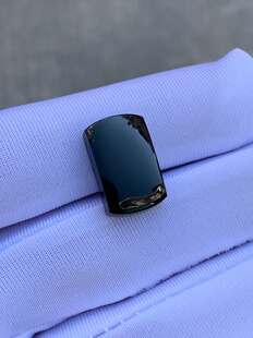 天然缅甸翡翠a货冰种墨翠马鞍戒面裸石可代镶嵌男士戒指