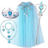 冰雪奇缘爱莎公主披纱儿童披肩女童外搭斗篷女孩网纱万圣节披风