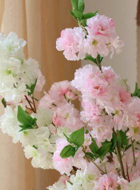仿真花樱花多层长枝客厅摆设装饰花假花绢花插花花艺婚庆背景花
