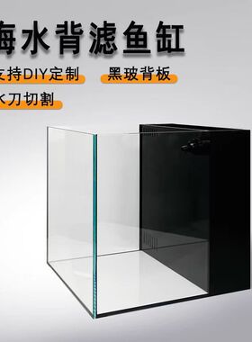 金晶五线超白生态海缸黑玻背虑鱼缸免换水自循环淡水一体缸玻璃缸