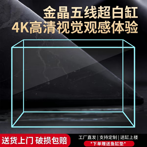 金晶五线超白鱼缸定制雨林溪流家用客厅水族乌龟缸超白方缸大中小