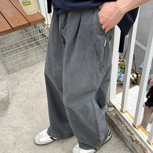 多口袋工装休闲裤男生灰色2026新款秋季日常百搭休闲宽松长裤子男