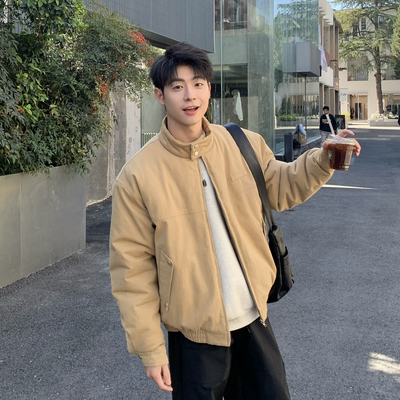 立领日系工装夹克棉服男加厚休闲短款棉袄外套2025新款男款冬装