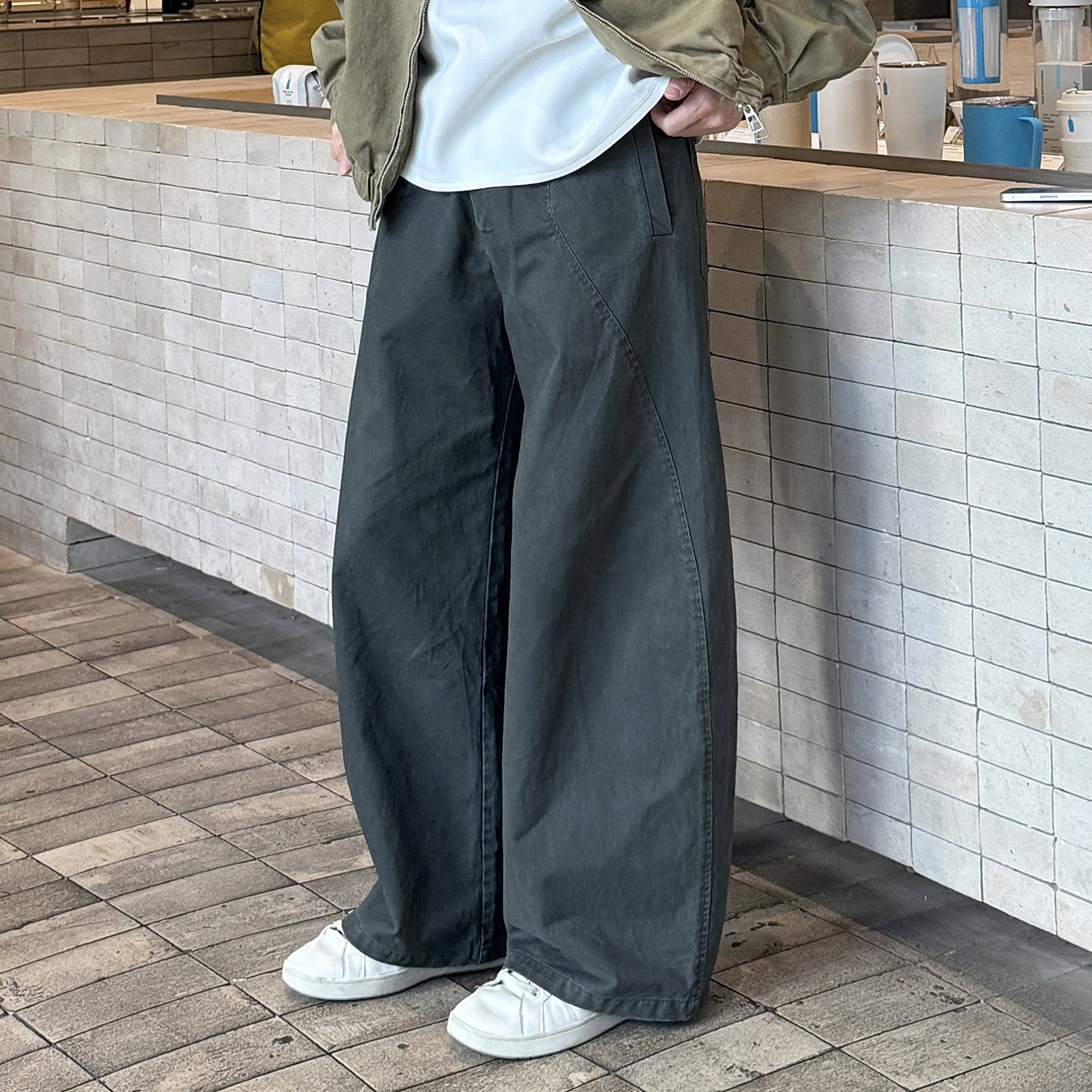 灰色纯棉水洗直筒休闲裤男2026春季新款宽松复古百搭休闲裤子男生,男装,休闲裤,淘宝优惠券,粉丝福利购,淘宝优惠卷