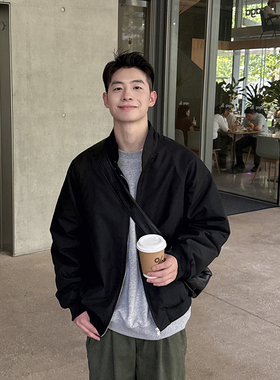 黑色立领夹克棉服男生秋冬季2025新款棉衣外套上衣保暖百搭宽松