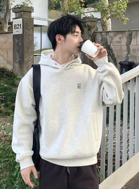 540g重磅连帽加绒卫衣男2025新款冬季衣服男款加厚带帽内搭外套