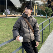 连帽羽绒服男款 冬季 新款 轻薄短款 保暖加厚面包服薄款 外套男高级感