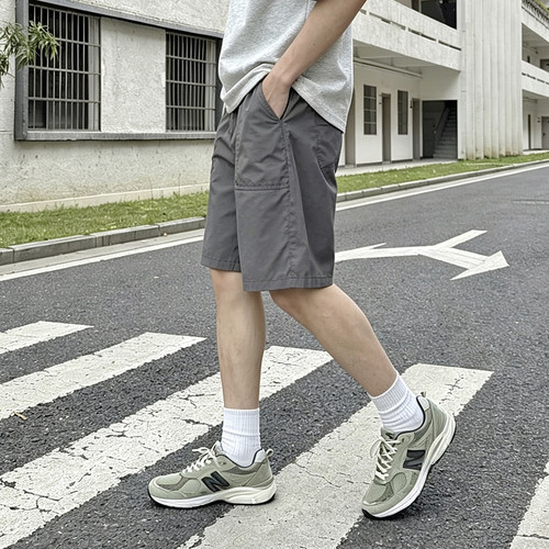 速干纯色百搭廓形五分裤短裤男生宽松运动休闲中裤2026夏季新款