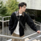 黑色翻领夹克纯棉男生2026新款 秋季 日常百搭休闲宽松上衣外套潮牌