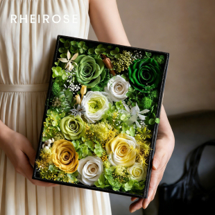 A级玫瑰永生花高级感真花送女友妈妈花束摆件生日礼物纪念日礼盒