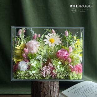 永生花玫瑰造景真花摆件花束礼盒高级感送女友闺蜜实用生日礼物