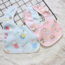 水晶绒防水婴儿口水巾卡通吸水按扣围嘴儿童围兜男女宝宝吃饭围脖