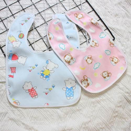 围嘴围兜防水双层按扣口水巾