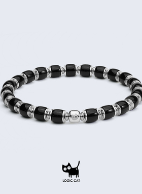 925纯银黑玛瑙精工手链