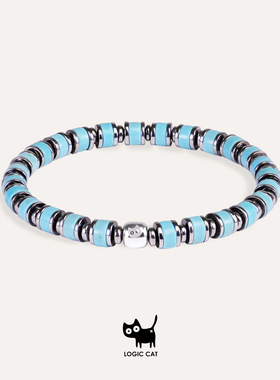 Logic Cat 雷总同款绿松石手链波西米亚ins风男女小众设计手串