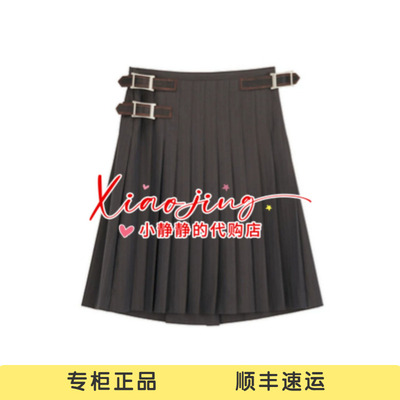 AK71503767-1690 专柜正品2026秋季新款中长款小百褶工字褶半裙
