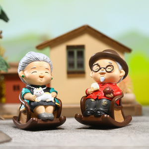 岁岁常相伴摇椅摆件爷爷奶奶