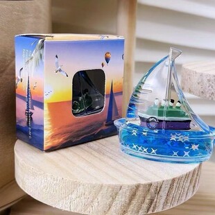 海洋帆船入油液体创意流沙摆件海边学生小礼品流体漂流瓶漂浮礼物